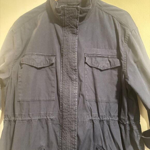 GAP NAVY LONG UTILITY FIELD JACKET WOMEN COAT SIZE Medium - Picture 12 of 16